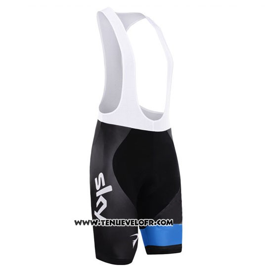 2015 Maillot Ciclismo Sky Azur et Noir Manches Courtes et Cuissard